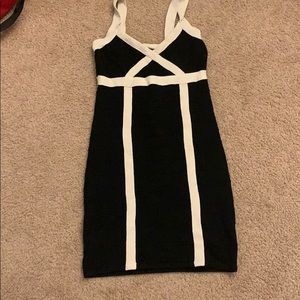 Black and white mini dress